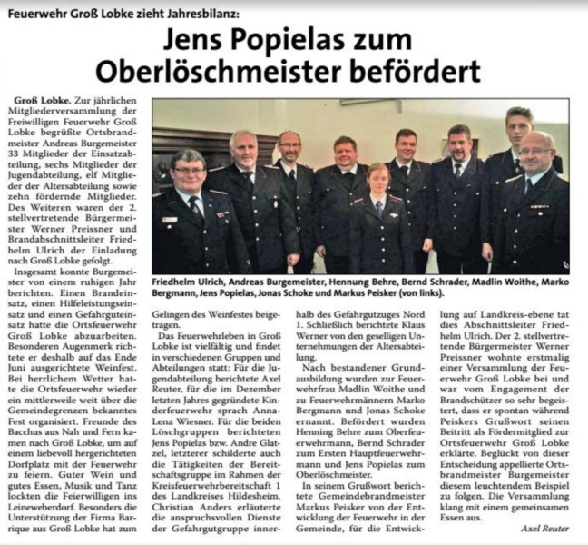 Algermissener Gemeindebote FW Generalversammlung 21.12.2016