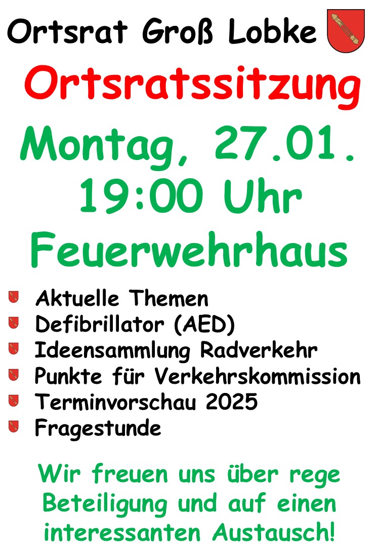 Flyer Ortsratssitzung 27.01.2025